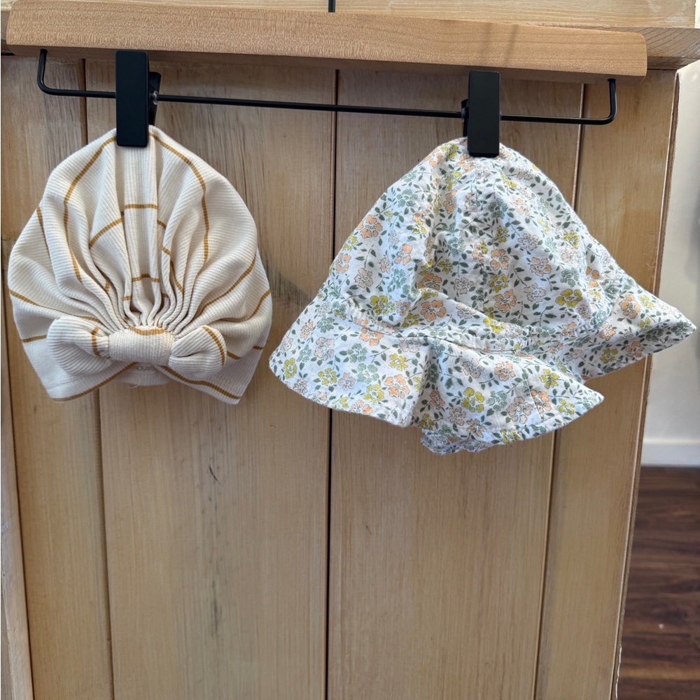 Floral and Striped Kids Headwrap Set